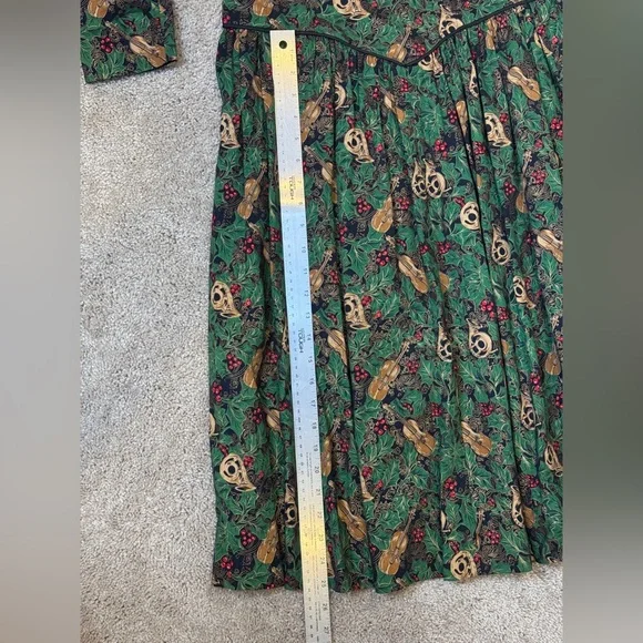 Vintage Handmade Floral Dress with Lace Collar Cottagecore Feminine Size 10/12 - Picture 11 of 14